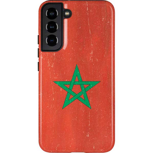 Morocco Flag Distressed Galaxy S22 Plus Pro Case